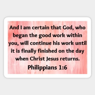 Bible Verse Philippians 1:6 Magnet